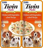 Inaba Dog Twin Packs zselés kutyaeledel - csirke zöldségekkel, marha 2 x 40 g