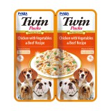 Inaba Dog Twin Packs zselés kutyaeledel - csirke zöldségekkel, marha 2 x 40 g Lejárat: 2026.04.08