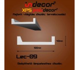INDECOR Oldalfali rejtett világítás díszléc Lec-09 190x40 mm