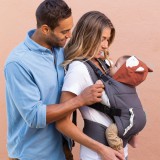 Infantino ergonomikus babahordozó Cuddle Up rókakapuccsal, szürke