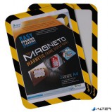 Infokeret, mágneses háttal, A4, DJOIS "Magneto Safety", sárga-fekete