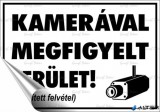 . Információs matrica, 11,6x16,6 cm, "Kamerával megfigyelt terület"