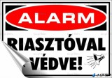 . Információs matrica, 11,6x16,6 cm, "Riasztóval védve"