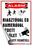 . Információs matrica, 25x17,5 cm, "Riasztóval és kamerával védett terület"