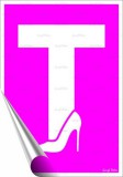 . Információs matrica, 25x17,5 cm, tanuló vezető T betű, női, pink (LUIN107)