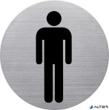 Információs tábla, rozsdamentes acél, HELIT, férfi mosdó