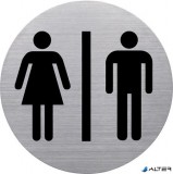 Információs tábla, rozsdamentes acél, HELIT, mosdó