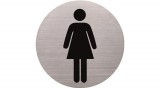 Információs tábla, rozsdamentes acél, HELIT, női mosdó