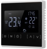 Infra Digitális érintőképernyős termosztát elektromos padlófűtéshez 16A fehér-fekete