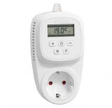 Infra Konnektorba dugható univerzális foglalatú termosztát dugvillás termosztát külső hőérzékelővel