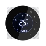 Infra Okos termosztát elektromos fűtéshez távolról irányítható, időzíthető kerek fekete okos termosztát
