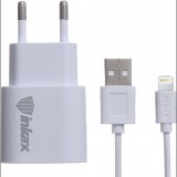 Inkax 2.1A hálózati töltő dupla USB porttal, 100cm-es Lightning kábellel fehér (CD-11-IP) (CD-11-IP) - Töltők