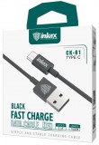 INKAX CK-61 USB Type-C 1M Adatkábel - Fekete