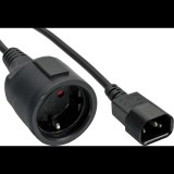 InLine 16659K tápkábel Fekete 0,5 M F típusú hálózati csatlakozó C14 csatlakozó (16659K)
