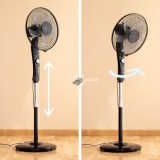 InnovaGoods - Nagy teljesítményű fekete álló ventilátor, 45 W otthoni és irodai használatra