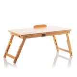 InnovaGoods összecsukható többfunkciós bambusz asztal, 53,5 x 21-27 x 34 cm