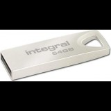 Integral 64GB USB2.0 DRIVE ARC METAL USB flash meghajtó USB A típus 2.0 Ezüst (INFD64GBARC)