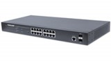 Intellinet 16-Port Gigabit Ethernet PoE+ Web-Managed Switch with 2 SFP Ports - IEEE 802.3at/af Power over Ethernet (PoE+/PoE) Compliant - 374 W - Endspan - 19" Rackmount (Euro 2-pin plug) - Managed - L2+ - Gigabit Ethernet (10/100/1000) - Power over