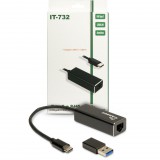 Inter-Tech Argus IT-732 USB-C Gigabit Ethernet Adapter Black 88885593