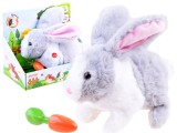Interaktív Plüss Nyuszi Sárgarépával-Ugrál-Mozgatja az orrát, fülét-Hangeffektusok