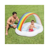 Intex: Szivárványos felhő felfújható bébimedence 142x119x84cm