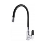 Invena Joga (INV_BZ-32-L04) mosogató csaptelep fekete flexibilis kifolyóval