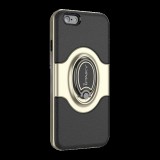IPAKY műanyag telefonvédő (szilikon belső, mágneses telefontartó gyűrű, 360°-ban forgatható) ARANY [Apple iPhone 6S Plus 5.5] (5996457743582) - Telefontok
