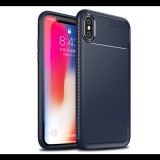 IPAKY szilikon telefonvédő (karbon minta) SÖTÉTKÉK [Apple iPhone XS 5.8] (5996457810635)