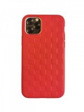 iPhone 11 Pro (5,8") hátlap tok, TPU tok, kocka mintás, piros, Devia Woven 2