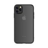 iPhone 11 Pro hátlaptok, telefon tok, kemény, fekete kerettel, átlátszó, Devia Glimmer