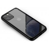iPhone 11 Pro hátlaptok, telefon tok, ütésálló, fekete keretes, átlátszó, Devia Shark4