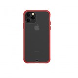 iPhone 11 Pro Max hátlaptok, telefon tok, piros kerettel, átlátszó, Devia Soft Elegant