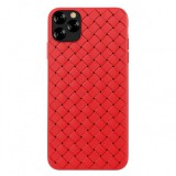 iPhone 11 Pro Max szilikon tok, hátlaptok, telefon tok, piros, Devia Woven