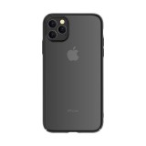 iPhone 12 Pro Max hátlaptok, telefon tok, kemény, fekete kerettel, átlátszó, Devia Glimmer
