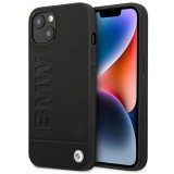 iPhone 14 Plus hátlap tok, telefon tok, bőr, fekete, BMW, BMHCP14MSLLBK
