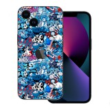 iPhone 15 - Kék graffiti mintás hátlap fólia