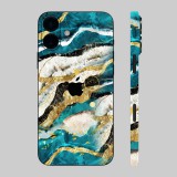 iPhone 16 - Kék agata mintás hátlap fólia