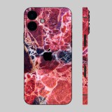 iPhone 16 - Piros márvány mintás hátlap fólia