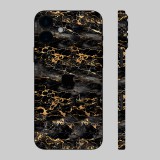 iPhone 16 Plus - Fekete-arany márvány mintás hátlap fólia