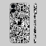 iPhone 16 Plus - Monokróm graffiti hátlap fólia