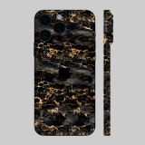 iPhone 16 Pro - Fekete-arany márvány mintás hátlap fólia