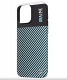 iPhone 16 Pro Max (6.9") hátlap tok, kemény tok, PC tok, fekete-kék, OBAL:ME Flossy Stripes