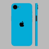 iPhone 16e - Fényes metál világoskék hátlap fólia