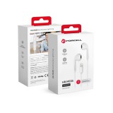 iPhone 8pin, lightning fülhallgató, headset, fehér, hangerőszabályzós, Forcell HR-ME25