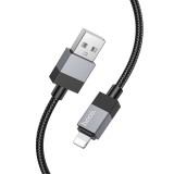 iPhone adatkábel, töltőkábel, USB - iPhone 8pin, lightning, fekete, 2.4A 1m, Hoco X110