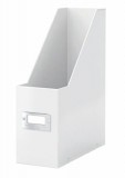 Iratpapucs, PP/karton, 95 mm, lakkfényű, LEITZ "Click&Store", fehér