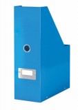 Iratpapucs, PP/karton, 95 mm, lakkfényű, LEITZ "Click&Store", kék