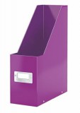 Iratpapucs, PP/karton, 95 mm, lakkfényű, LEITZ "Click&Store", lila