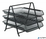 Irattálca, fémhálós, 3 részes, VICTORIA OFFICE, fekete