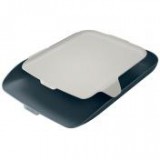 Irattálca, rendszerező tálcával, műanyag LEITZ "Cosy", bársonyszürke [2 db]